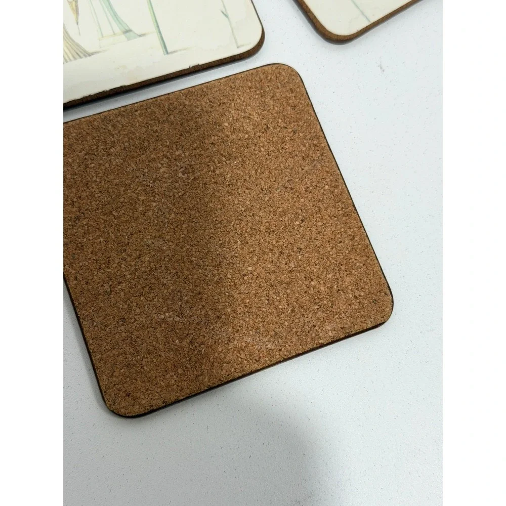 Portmeirion Up the Garden Path Square Coasters Cork Backed Deluxe Range Set of 5